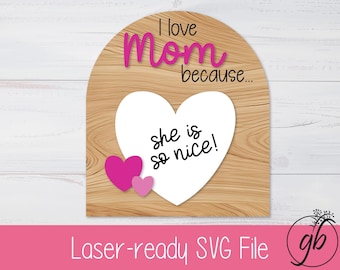 Ich liebe Mama weil Zeichen SVG - Muttertagsschild Laserdatei