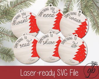 Christmas Gift Tag SVG File – Laser Cut Holiday Tags (Digital Download)