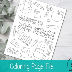 Back to School - Welcome to 2nd Grade Coloring Page