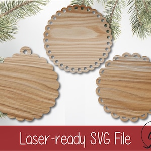 Cercles de pétoncles SVG - Noël SVG - Noël Laser ornement SVG