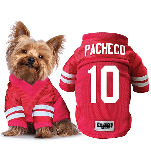 Pacheco Football Jersey for Dogs - Chiefs Pet Apparel Please measure your dog!