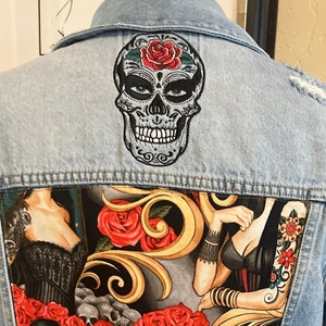 Women’s size M Dia de Los Muertos denim jacket