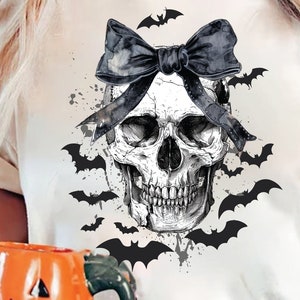 Coquette Bow Skull Png Design, Halloween Png, Gift For Her, Halloween Skull, Halloween Coquette Bow Sublimation, Halloween PNG Sublimation