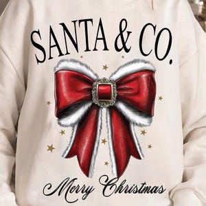 Santa & Co. Christmas PNG, Christmas png, Christmas Santa Coquette Bow png, Merry Christmas png, Christmas Bow, Santa Claus png, Retro png