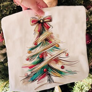 Colorful Coquette glitter Christmas png girls Christmas tree design dtf Christmas girls winter png kids santa design bow acrylic brushstroke