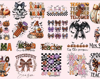 Retro Halloween Bundle PNG, Halloween Bundle, Halloween Png, Spooky Season Png, Fall Png, Retro Halloween Png, Halloween Png Designs