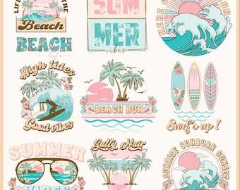 Retro Summer Bundle png, Summer Beach Vibes Png, Summer Png, Summer vibes Png, Trendy Summer Shirts png, Beach Png, Png Designs, Retro Png