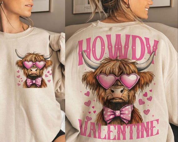 Howdy Valentine PNG, Valentine Highland Cow Png, Valentines Coquette, Valentines Png, Valentines Day Png Design, Love Png, Western Valentine