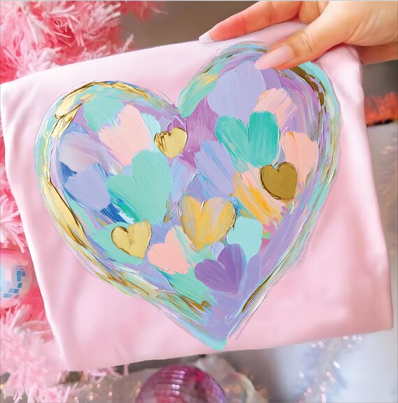 Easter Day Heart Brushstroke PNG, Happy Easter Png, Bunny Bow Png, Retro Easter Png, Easter Bunny Png,Easter Shirt Design,
