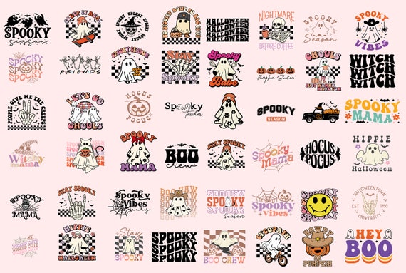 58 Retro Halloween SVG Bundle, Halloween Clipart, Ghost Svg, Halloween shirt Svg, Hippie Svg, Retro Svg, Svg Bundle, Sublimation Designs