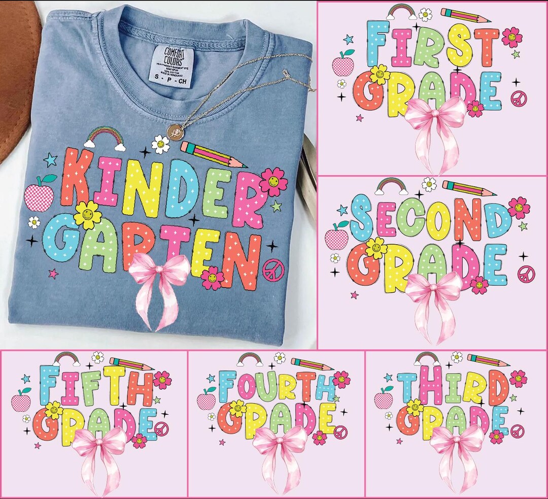 Preppy Back to School Bundle PNG, Coquette Teacher First Day of School ...