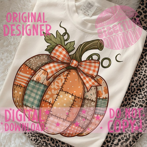 Vintage Patchwork Pumpkin PNG, Fall Embroidery png, Retro Quilt Pumpkin Design, Autumn Cottagecore Sublimation, Farmhouse Fall PNG
