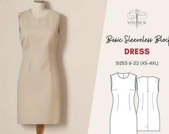 Sloper Dress PDF Sewing Pattern: Sizes XS-4XL Layered Pattern Instant Download