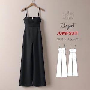 Elegant Jumpsuit PDF Sewing Pattern Sizes XS-4XL Layered Pattern Instant Download