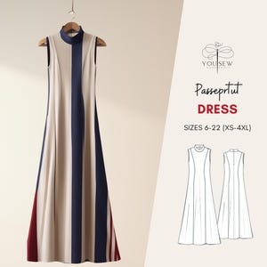 Passepartut Maxi Dress PDF Sewing Pattern-Sizes 6-22 Layered Pattern | Instant Download | Beginner Sewing Project | DIY Fashion