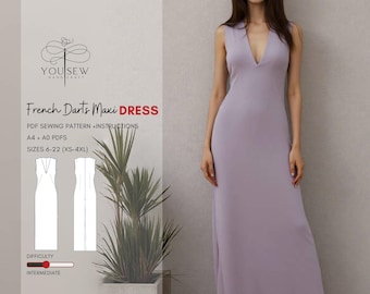 V-neck Dress Sewing Pattern, Easy Dress Pattern, Evening Dress, Sleeveless  Dress, Circle Dress Pattern, Prom Dress, Sizes; Xs-4xl-letter - Etsy Israel