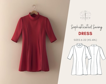 Swing Dress PDF Sewing Pattern Sizes XS-4XL Layered Pattern Instant Download - Etsy Israel Swing Dress PDF Sewing Pattern Sizes XS-4XL Layered Pattern Instant Download - Etsy Israel