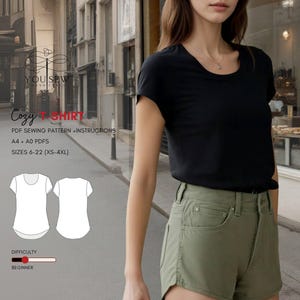 Cozy T-Shirt Pdf Sewing PatternSizes XS-4XL Layered Pattern Instant Download