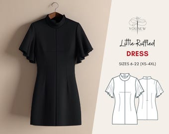 Mini Dress PDF Sewing Pattern Sizes XS-4XL Layered Pattern Instant Download
