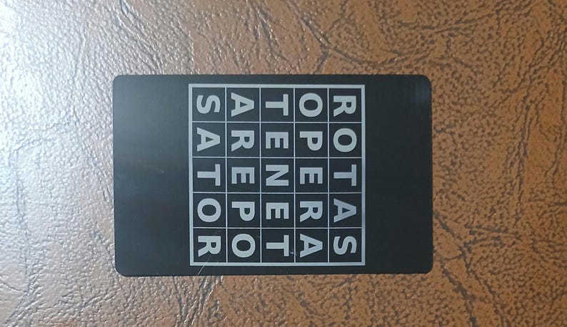 Sator Arepo Tenet Opera Rotas Reiki Talisman | Black Aluminum Sigil ...