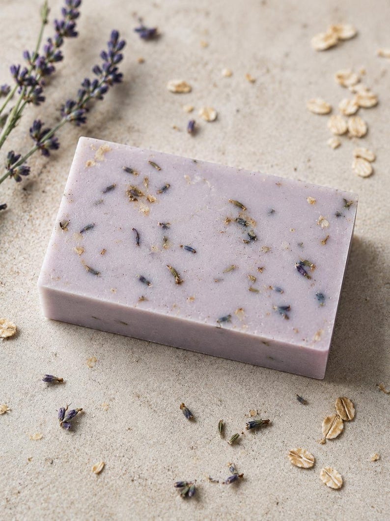 Handmade Goat Milk Lavender Soap With Oatmeal Moisturizing Artisan handmade-goat-milk-lavender-soap-with-oatmeal-moisturizing-artisan