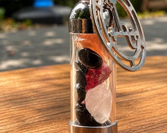 Handmade Lilith Spell Jar Necklace, Crystal Pendant, Gothic Witch Jewelry, Protection Amulet