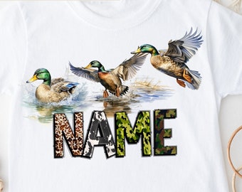 Personalized Mallard duck hunting name PNG, Hunter Sublimation Design, Custom Digital Download, Mallard Ducks Hunting PNG Country Boy Girl