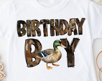 Duck Birthday Boy png Sublimation, Duck Hunting Birthday Boy png, Digital Download, Mallard Duck png, Hunting Crew Little Hunter Duck png