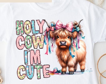Vaca sagrada, soy linda PNG, descarga digital, vaca linda png, sublimación de granja, archivo imprimible de vaca sagrada, soy linda, vaca de las tierras altas png, vaca occidental png,