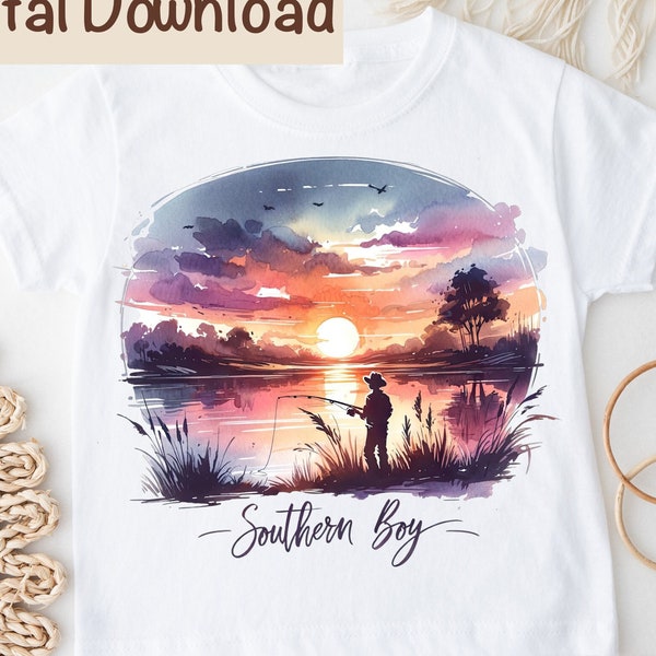 Southern Boy png | Fishing PNG | Bass Fishing Sublimation | Digital Download | Cute Southern Baby png | Fishing Baby Boy PNG | Outdoor PNG