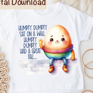 Humpty Dumpty PNG, Nursery Rhyme Sublimation, Digital Download, Nursery Song Humpty Dumpty png, Baby Song png Best Nursery Rhyme Song png