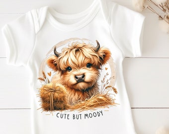 Highland Cow PNG, Moody Cow Png, Farm Cow PNG, Cute But Mooody Sublimation Design, Farm Life png, Cute Highland Cow, Southern Western Cow