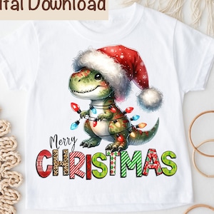Dinosaur Merry Christmas PNG, Funny Santa T-Rex Sublimation, Digital Download, Christmas Dinosaur PNG, Sublimation PNG, Xmas Santa Dino png