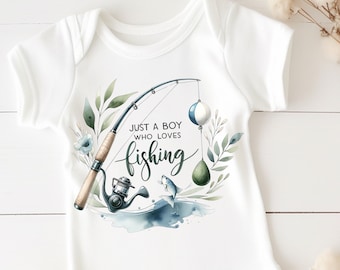 Fishing PNG, Just a Boy Who Loves Fishing PNG, Little Fisherman Sublimation, Fishing Rod png, Fishing Baby Retro png Western Fishing Boy PNG