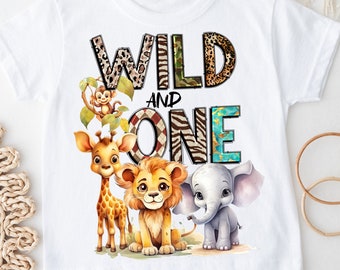 Wild and One png Sublimation, Safari Animals 1st Birthday Boy png, Digital Download, Zoo Animals png, Wild One Jungle Birthday Party Clipart