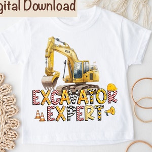 Excavator Expert PNG Clipart, Construction Truck PNG Commercial Use, Construction Sublimation PNG, Excavator Print png, Boys Kids Excavator