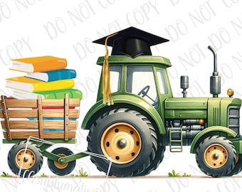 Graduation Tractor PNG | Farm Tractor Sublimation | Digital Download | Farm Sublimation png | Boys Toddler Preschool, Pre-K Graduation Gift