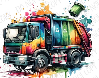 Kids Streetwear Garbage Truck PNG, City Trucks Sublimation, Digital Download, Trash Truck Lover png, Streetwear Graffiti Kids Vehicles png