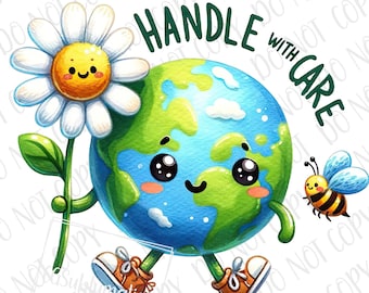 Earth Day png Sublimation | Happy Earth Day Sublimation | Cute Earth Day Celebration png | Earth Birthday PNG | Happy Earth Day Plant PNG