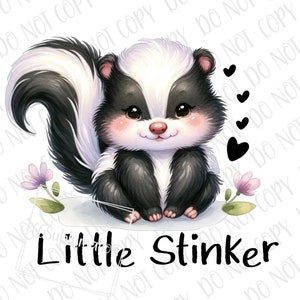 Cute Skunk Baby PNG, Little Stinker Skunk sublimatie digitale download, Baby Skunk Funny Skunk en baby png Stinkin schattige pasgeboren babyshower