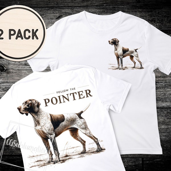 Hunting Dog PNG, Pointer Dog Sublimation Digital Download Duck Hunter PNG, Little Hunter Duck Hunting Deer Hunting GSP Hunter Dog png 2-Pack