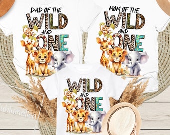 Wild and One png Sublimation, Wild One Family Matching Safari Animals 1st Birthday png, Digital Download, Zoo Animals png, Jungle Party png