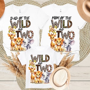 Wild and Two png Sublimation, Wild Two Family Matching Safari Animals 2nd Birthday png, Digital Download, Zoo Animals png, Jungle Party png