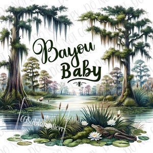 Bayou Baby PNG, Bayou Swamp Sublimation Design, Swamp Bayou Digital Download, Bayou PNG,  Southern Bayou Sublimation png, Baby Bayou PNG