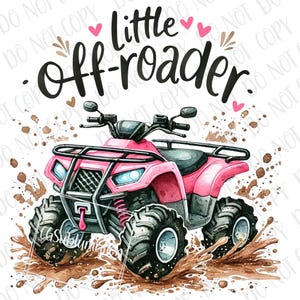 Four Wheeler Sublimation png | ATV For Girls Sublimation PNG | Mud & Tractor png | Offroad Sublimation png | Kids 4-Wheeler png Pink ATV png