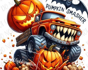 Monster Truck Halloween PNG | Pumpkin Halloween png | Monster Truck Sublimation PNG | Happy Halloween Sublimation | Spooky Monster Truck PNG