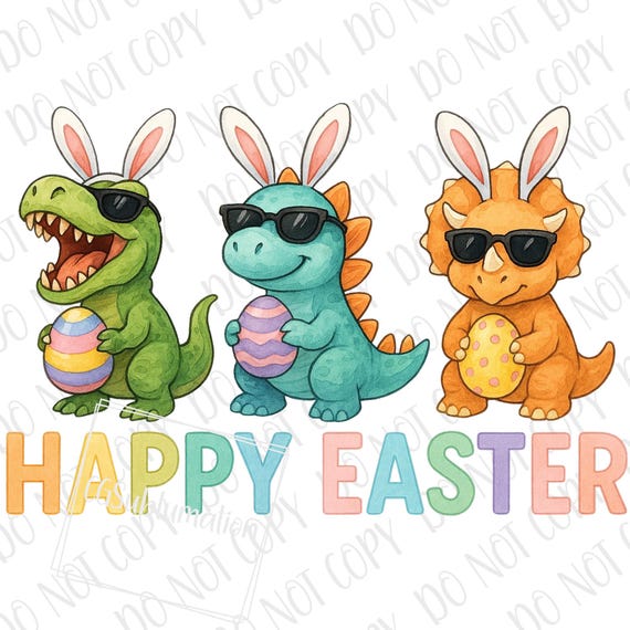 Easter Dinosaur PNG, T-Rex Triceratops Stegosaurs Sublimation, Easter PNG Funny Dino Easter Eggs png Boys Toddler Easter Dinosaurs Gift PNG