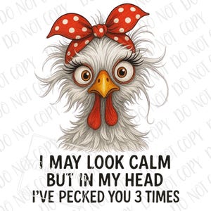 Funny Chicken PNG  | I May Look Calm Crazy Chicken Lady Sublimation | Farm Chicken Hen PNG | Farm Animal Lover Gift | Crazy Chicken Lady png
