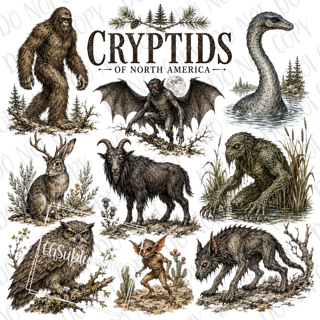 Cryptids of North America Cryptids Lover 19th-century Scientific Gift ...
