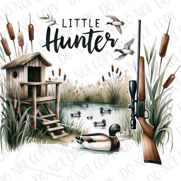 Kleiner Jäger png, Jagd PNG, Entenjagd Sublimation, Mallard Enten PNG, Süßes Jäger Baby png, Entenjagd Baby Western Hunter Junge PNG